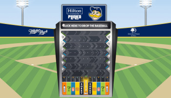 Branded plinko game built for a trade show booth