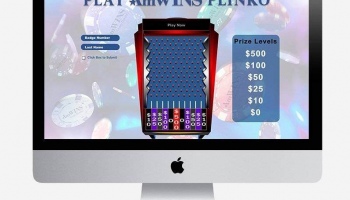 Plinko styled corporate branded game