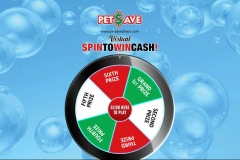 Branded prize wheel game with a holiday-themed segment design