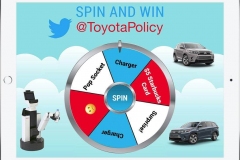 Branded prize wheel game with logo-branded segment dividers