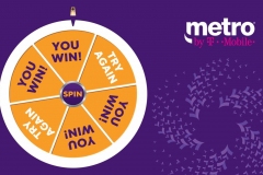 Custom wheel game designed for a conference activation booth