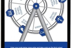 Branded prize wheel game built for a corporate event giveaway