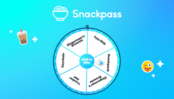 Trade show booth wheel game customized with seasonal branding