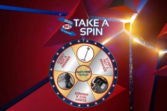 Spin to Win Branded prize wheel game with a digital signage display format