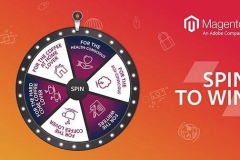 Branded prize wheel game showing the pointer landing on a prize