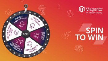 Branded prize wheel game segment artwork featuring client products