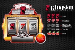 Kingston branded trade show booth slot machine game displayed at a vendor exhibit