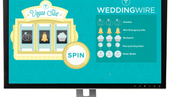 Branded slot machine game displayed on a large screen format