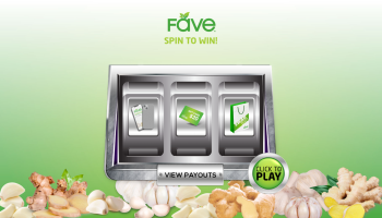 Touchscreen slot machine game set up for a trade show booth