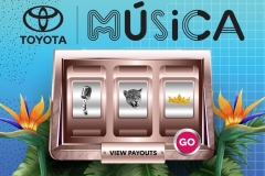 Custom mascot icons appear across the slot game reels