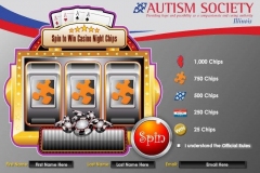 Attract screen loops on this idle branded slot machine display