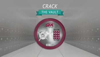 Vault game with custom logo and branded graphics