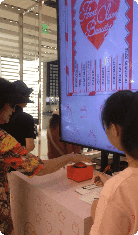 Big Screen game being played at a trade show