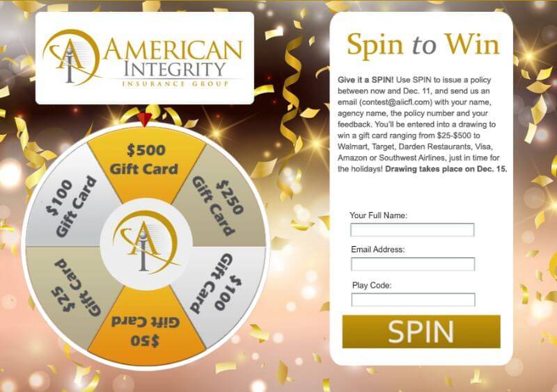 Promotional prize wheel